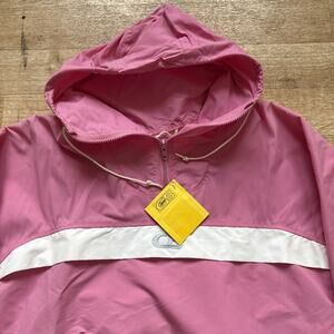 Deadstock Vintage 80s CB Sports Pull Over Light Parka Jacket Pink White M 1984